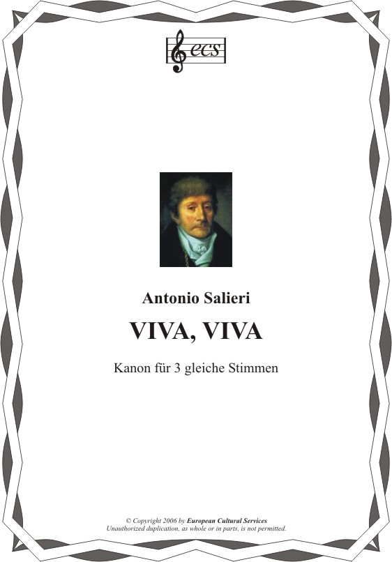 SALIERI, Antonio: "Viva, Viva"