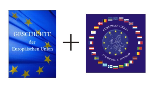 EU1 - Broschüre: Geschichte der Europäischen Union + CD: Europäische Union, 27 Nationen - 27 Hymnen