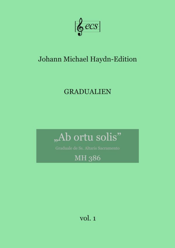 HAYDN Johann Michael: Band 1 - "ab ortu solis"