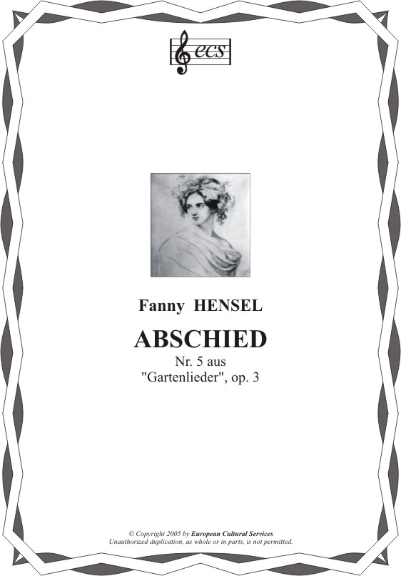 HENSEL, Fanny: "Abschied"