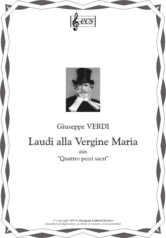 VERDI, Giuseppe: "Laudi alla Vergine Maria"