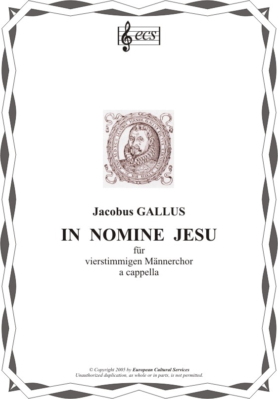 GALLUS, Jacobus: "In nomine Jesu"