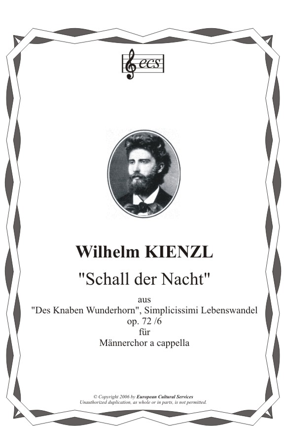 KIENZL, Wilhelm: "Schall der Nacht", op. 72/6