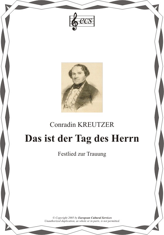 KREUTZER, Conradin: "Festlied zur Trauung"