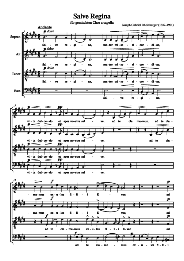 RHEINBERGER, Joseph Gabriel: "Salve Regina"