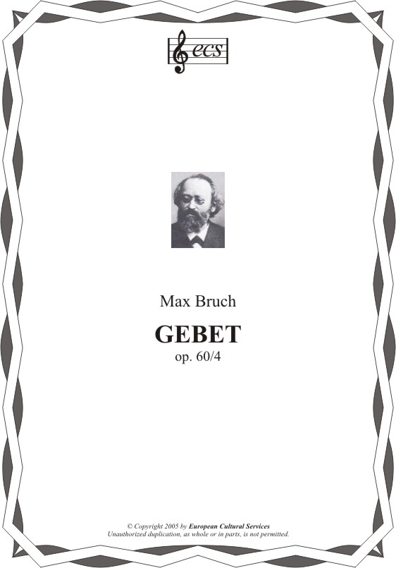 BRUCH, Max: "Gebet", op. 60/4