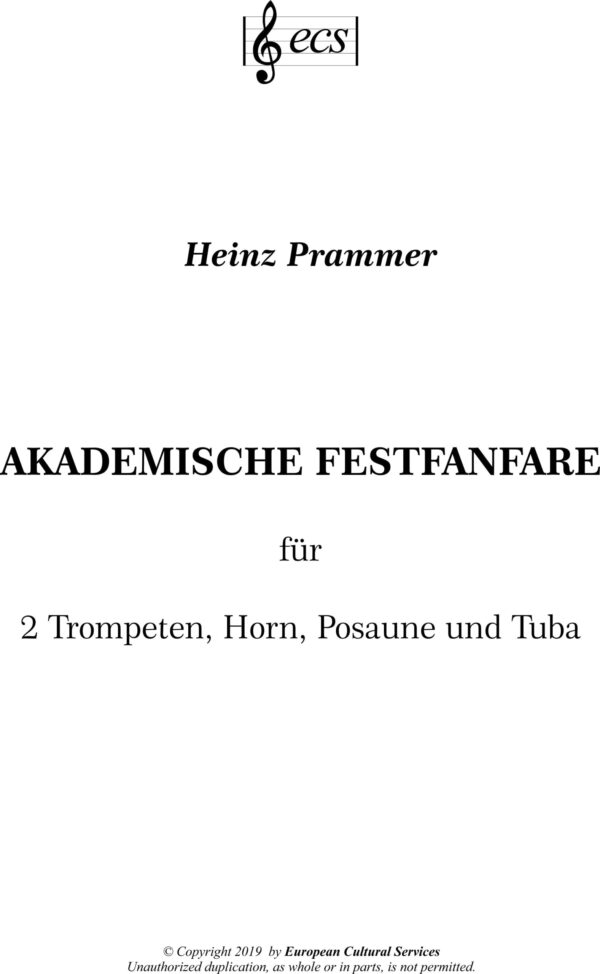 PRAMMER, Heinz: Academic fanfare