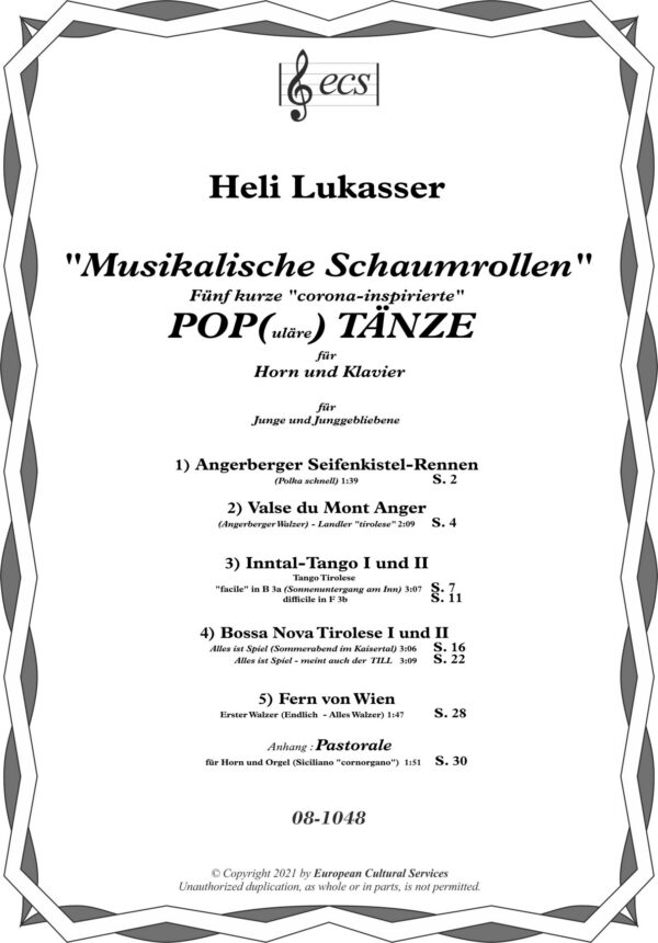 LUKASSER, Heli: "Musikalische Schaumrollen"