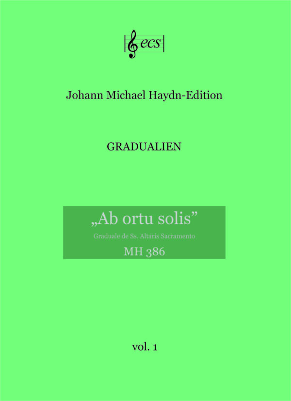 HAYDN, Johann Michael: Ab ortu solis", Gradualien - Volume 1