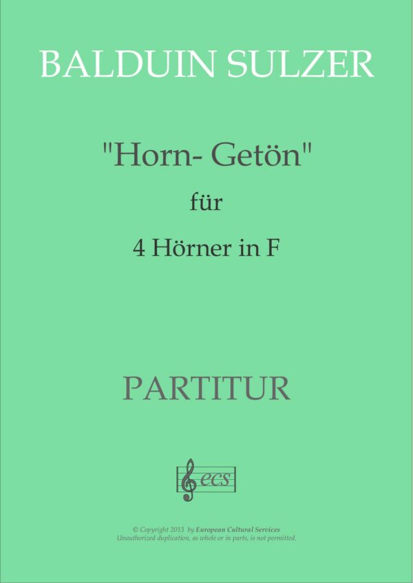 SULZER, Balduin: "Horn-Getön"